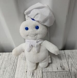 White Plush Toy with Blue Eyes